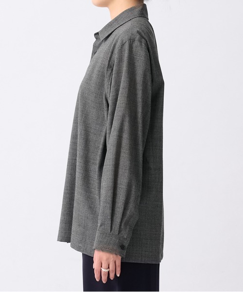 ATON(エイトン)の「【ATON/エイトン】OVERSIZE SHIRT/オーバーサイズウールシャツ(シャツ/ブラウス・レディース・ブラウン/ダークグレー・0)」の17枚目の写真