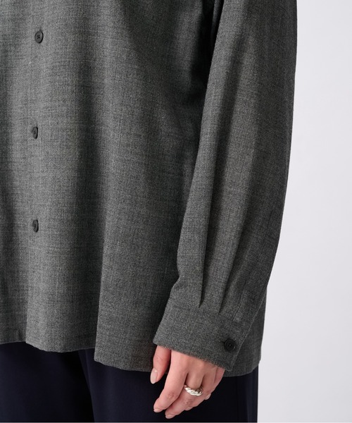 ATON(エイトン)の「【ATON/エイトン】OVERSIZE SHIRT/オーバーサイズウールシャツ(シャツ/ブラウス・レディース・ブラウン/ダークグレー・0)」の10枚目の写真