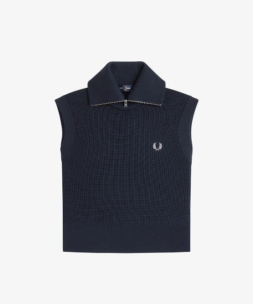 FRED PERRY(フレッドペリー)の「Zip Neck Knitted Vest/ジップネックニットベスト(ベスト・レディース・ネイビー・10)」の3枚目の写真