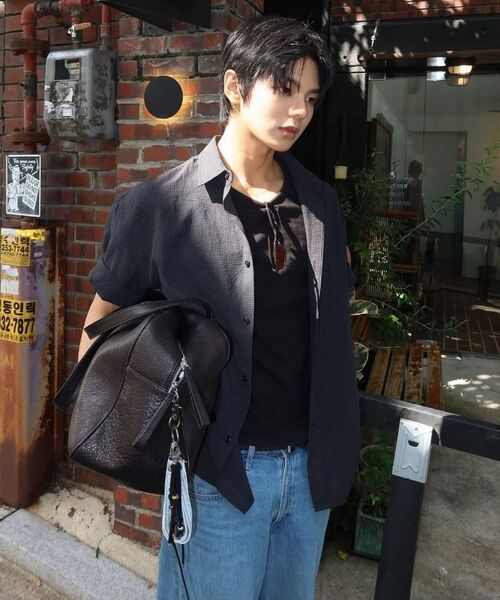 KANEITEI（カネイテイ）の「CHECK HALF SHIRT (NAVY)（シャツ/ブラウス・レディース・ネイビー・MEDIUM/LARGE/X-LARGE）」の5枚目の写真