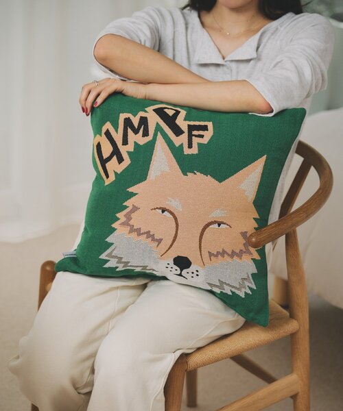 BIRTHDAY BAR(バースデイバー)の「animal Jacquard cushioncover クッションカバー(クッション/クッションカバー・レディース・グリーン/ローズ/ネイビー・0)」の4枚目の写真