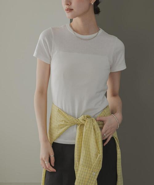 URBAN RESEARCH(アーバンリサーチ)の「THYARD コンパクトTシャツ(Tシャツ/カットソー・レディース・オフホワイト/ブラウン/ブラック・FREE)」の4枚目の写真
