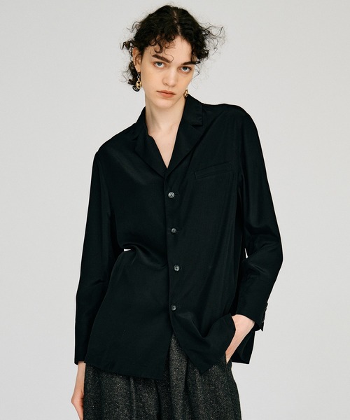 PRANK PROJECT(プランクプロジェクト)の「【2026Autumn Pre-Order】シルキーシングルシャツジャケット / Silky Single Shirt Jacket(テーラードジャケット・レディース・ピンク/マルチ/ブラック・FREE)」の1枚目の写真