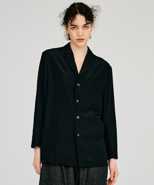 PRANK PROJECT(プランクプロジェクト)の「【2026Autumn Pre-Order】シルキーシングルシャツジャケット / Silky Single Shirt Jacket(テーラードジャケット・レディース・ピンク/マルチ/ブラック・FREE)」の9枚目の写真