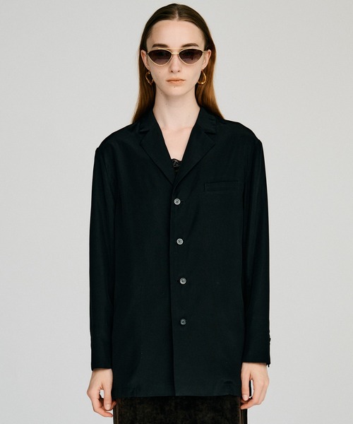 PRANK PROJECT(プランクプロジェクト)の「【2026Autumn Pre-Order】シルキーシングルシャツジャケット / Silky Single Shirt Jacket(テーラードジャケット・レディース・ピンク/マルチ/ブラック・FREE)」の10枚目の写真