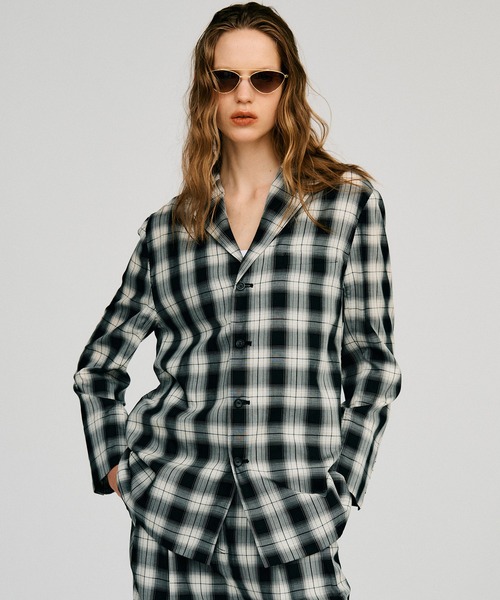 PRANK PROJECT(プランクプロジェクト)の「【2026Autumn Pre-Order】シルキーシングルシャツジャケット / Silky Single Shirt Jacket(テーラードジャケット・レディース・ピンク/マルチ/ブラック・FREE)」の12枚目の写真