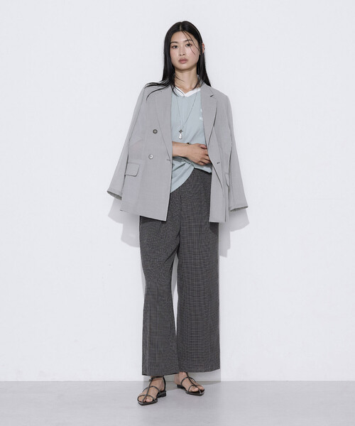 COMME CA(コムサ)の「〔 Sサイズ 〕 【セットアップ対応】シアーチェックタックパンツ(その他パンツ・レディース・グレー・5号)」の6枚目の写真