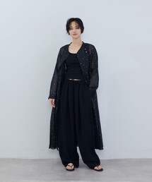 コットンオーガンジードット刺繍ワンピース