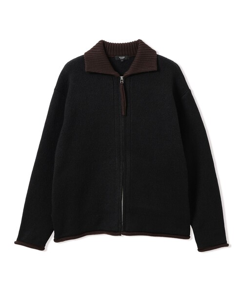 BEAMS HEART(ビームスハート)の「ジップアップ ニットブルゾン(ニット/セーター・メンズ・ブラウン/ブラック・LARGE/MEDIUM/SMALL)」の1枚目の写真