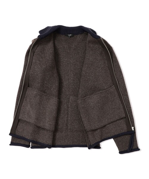 BEAMS HEART(ビームスハート)の「ジップアップ ニットブルゾン(ニット/セーター・メンズ・ブラウン/ブラック・LARGE/MEDIUM/SMALL)」の9枚目の写真