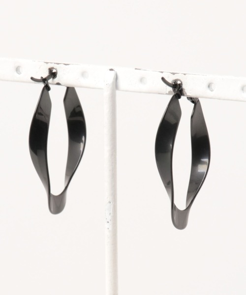 Chick（チック）の「【es】Stainless Tears Ring Pierce 35mm-ティアーズリング ピアス（ピアス（両耳用）・レディース・ブラック/シルバー/ゴールド・FREE）」の7枚目の写真