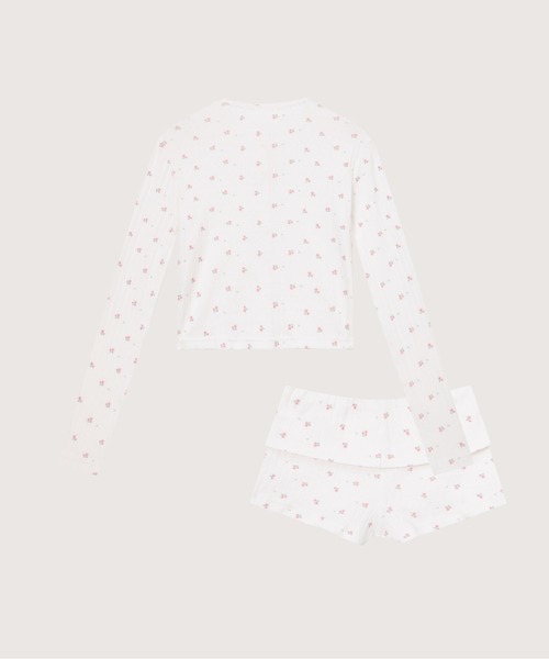 LA POMME petit（ラポミ・プチ）の「Soft Ditsy Floral 3 Items Set Up/ソフト小花柄3アイテムセットアップ（セットアップ・レディース・ホワイト・LARGE/MEDIUM/SMALL）」の2枚目の写真