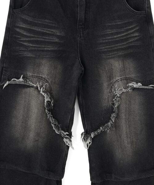 GARDEN TOKYO(ガーデントウキョウ)の「MAVYTH/メヴィス/TIERED DENIM PANTS(デニムパンツ・メンズ・ブラック・M/L/XL)」の10枚目の写真