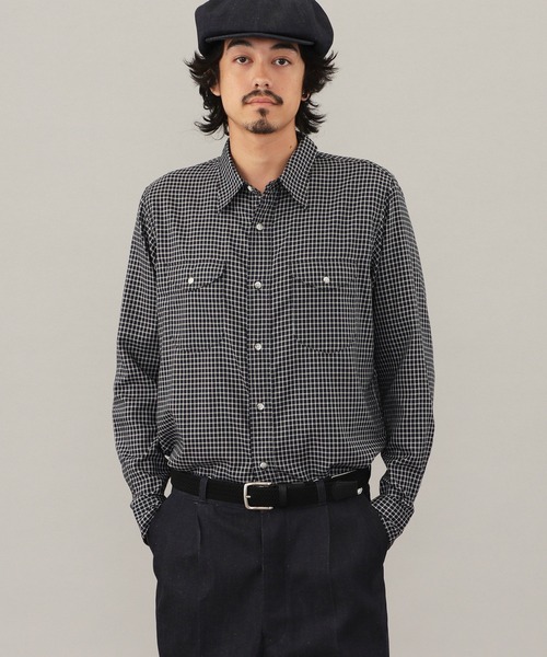Lee(リー)の「Lee WORK SHIRTS L/S ミニチェック(シャツ/ブラウス・メンズ・ブラック/ベージュ・MEDIUM/X-LARGE/LARGE/SMALL)」の1枚目の写真