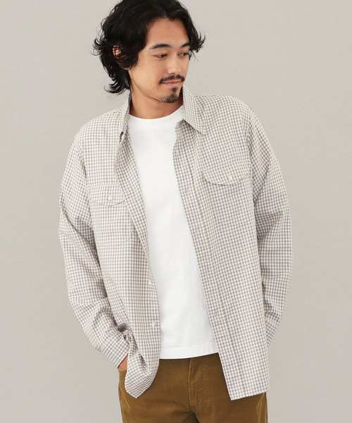 Lee(リー)の「Lee WORK SHIRTS L/S ミニチェック(シャツ/ブラウス・メンズ・ブラック/ベージュ・MEDIUM/X-LARGE/LARGE/SMALL)」の7枚目の写真