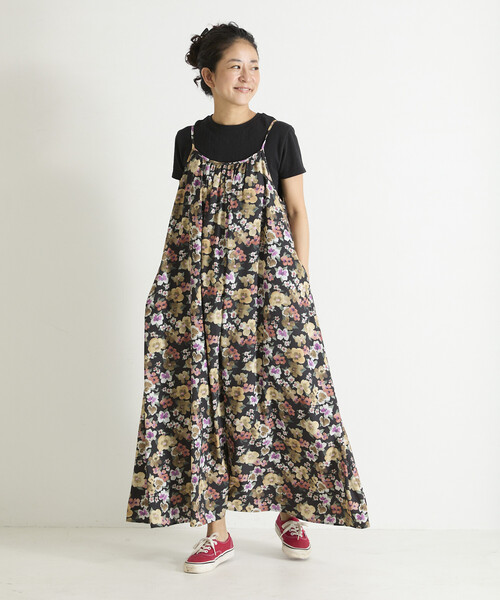 Freada（フリーダ）の「Freada/フリーダ フラワープリントキャミドレス（ワンピース・レディース・ベージュ/ブラック・ONE SIZE）」の21枚目の写真