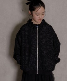 MAKE YOUR DAY（メイクユアデイ）の「くしゅくしゅ襟ジャガードブルゾン■150.160cm（ブルゾン）」