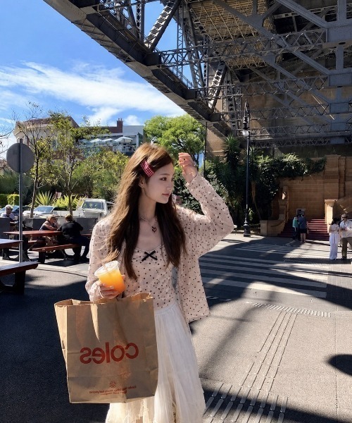 MONO8(モノハチ)の「チュールドットアンサンブル(セットアップ・レディース・ピンク/オフホワイト・M)」の18枚目の写真