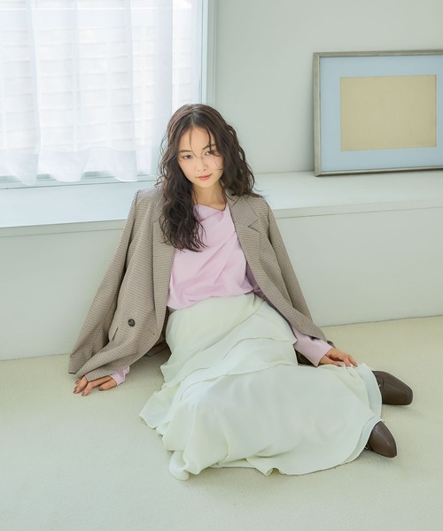 mysty woman(ミスティウーマン)の「機能付きアシメティアードスカート 1077971(スカート・レディース・ブラック/オフホワイト・FREE)」の4枚目の写真