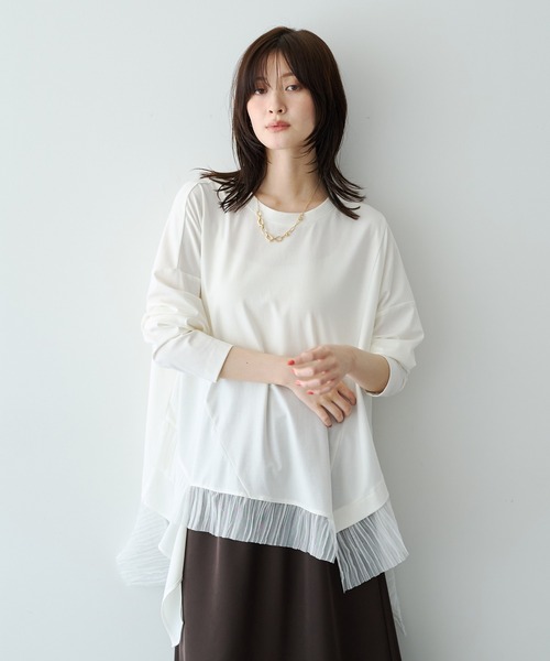 Editt by YECCA VECCA(エディットバイイェッカヴェッカ)の「裾アシメデザインプルオーバー(Tシャツ/カットソー・レディース・ブラック/その他6/アイボリー・FREE)」の2枚目の写真