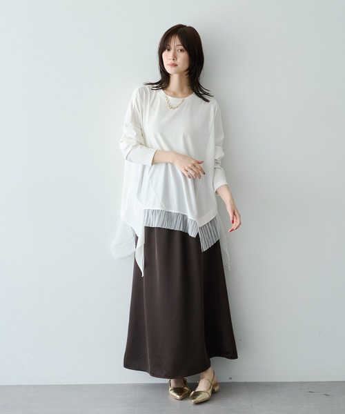 Editt by YECCA VECCA(エディットバイイェッカヴェッカ)の「裾アシメデザインプルオーバー(Tシャツ/カットソー・レディース・ブラック/その他6/アイボリー・FREE)」の9枚目の写真
