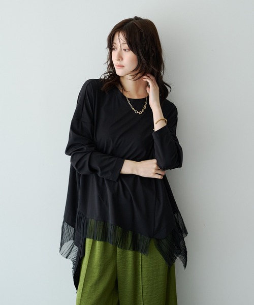 Editt by YECCA VECCA(エディットバイイェッカヴェッカ)の「裾アシメデザインプルオーバー(Tシャツ/カットソー・レディース・ブラック/その他6/アイボリー・FREE)」の14枚目の写真