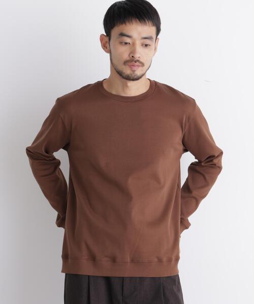 NANO universe(ナノユニバース)の「「FORMAL JERSEY」クルーネックカットソー長袖(Tシャツ/カットソー・メンズ・ブラウン/ブラック/ホワイト・L/S/M)」の3枚目の写真