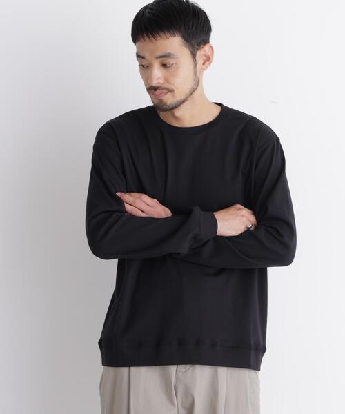 NANO universe(ナノユニバース)の「「FORMAL JERSEY」クルーネックカットソー長袖(Tシャツ/カットソー・メンズ・ブラウン/ブラック/ホワイト・L/S/M)」の4枚目の写真