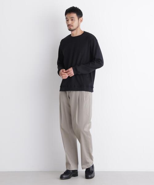 NANO universe(ナノユニバース)の「「FORMAL JERSEY」クルーネックカットソー長袖(Tシャツ/カットソー・メンズ・ブラウン/ブラック/ホワイト・L/S/M)」の10枚目の写真