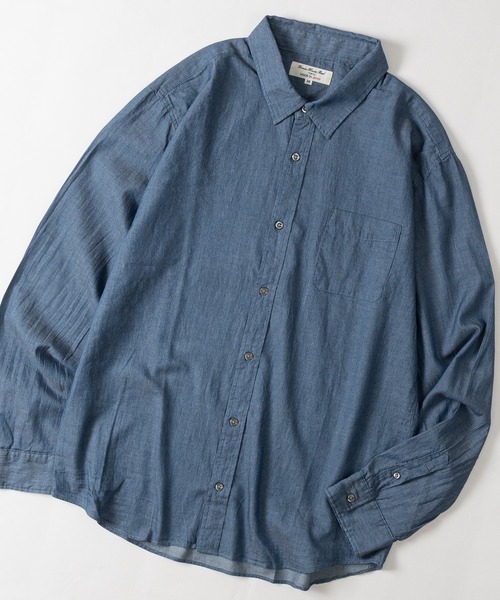 GLOVE HOUSE(グローブハウス)の「【a】made in JAPAN 2.25oz エアライトデニム デニムシャツ 軽量/速乾/通気性(シャツ/ブラウス・メンズ・ブラック/ブルー・MEDIUM/LARGE)」の2枚目の写真