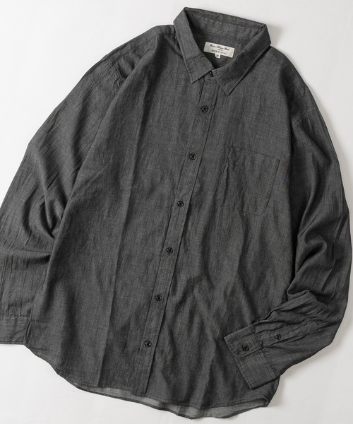 GLOVE HOUSE(グローブハウス)の「【a】made in JAPAN 2.25oz エアライトデニム デニムシャツ 軽量/速乾/通気性(シャツ/ブラウス・メンズ・ブラック/ブルー・MEDIUM/LARGE)」の1枚目の写真