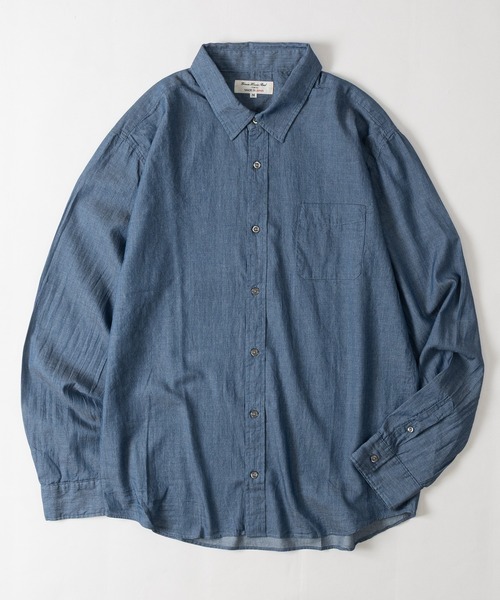 GLOVE HOUSE(グローブハウス)の「【a】made in JAPAN 2.25oz エアライトデニム デニムシャツ 軽量/速乾/通気性(シャツ/ブラウス・メンズ・ブラック/ブルー・MEDIUM/LARGE)」の10枚目の写真