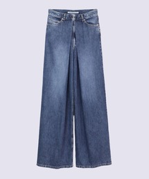 JOHN LAWRENCE SULLIVAN(�W�������[�����X�T���o��)�́yJOHN LAWRENCE SULLIVAN�zWASHED DENIM WIDE PANTS (SHORT LENGTH)(�f�j���p���c)