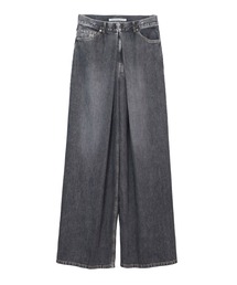 【JOHN LAWRENCE SULLIVAN】WASHED DENIM WIDE PANTS (SHORT LENGTH)