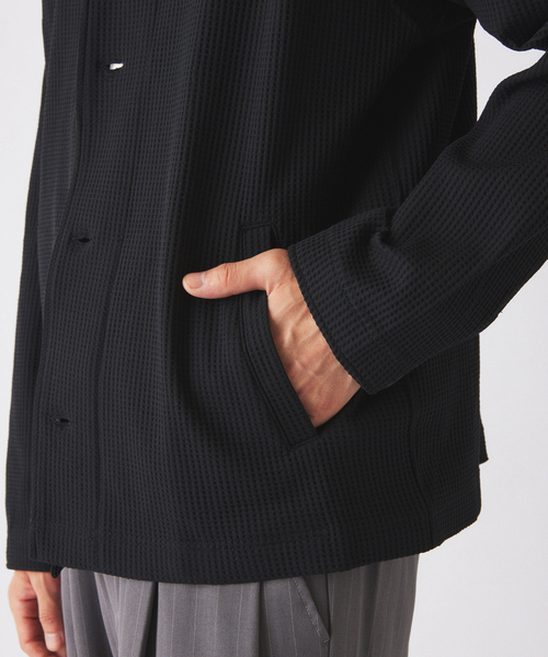 JOURNAL STANDARD relume（ジャーナルスタンダード　レリューム）の「エアリーワッフル Vネック カーディガン（カーディガン/ボレロ・メンズ・ベージュ系その他/ブラック/ブラウン・MEDIUM/LARGE）」の12枚目の写真