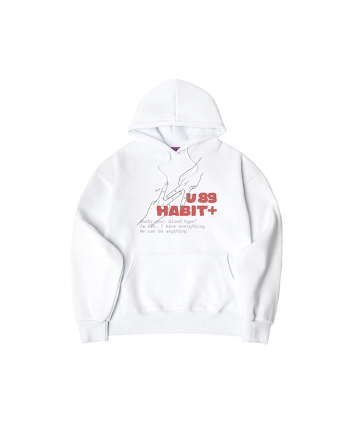 NUHABIT（ニューハビット）の「N/H TYPE89 オーバーサイズ 裏起毛 フードパーカー (GOH4-6NH1376)（パーカー・メンズ・ブラック/ホワイト/ネイビー/ライトグレー/チャコールグレー/アイボリー・MEDIUM/LARGE/X-LARGE）」の2枚目の写真