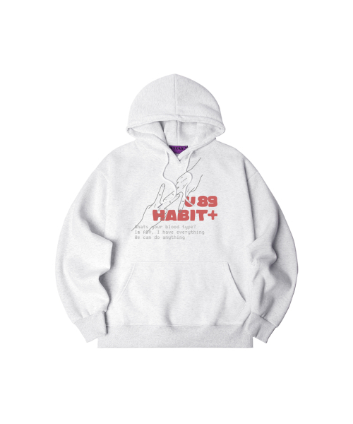 NUHABIT（ニューハビット）の「N/H TYPE89 オーバーサイズ 裏起毛 フードパーカー (GOH4-6NH1376)（パーカー・メンズ・ブラック/ホワイト/ネイビー/ライトグレー/チャコールグレー/アイボリー・MEDIUM/LARGE/X-LARGE）」の9枚目の写真