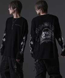 RUDOL（ルドル）の「『RUDOL/ルドル』クロススカルグラフィックワッフルロンT（Tシャツ/カットソー）」