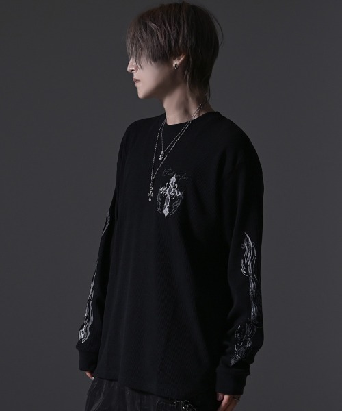 RUDOL(ルドル)の「『RUDOL/ルドル』クロススカルグラフィックワッフルロンT(Tシャツ/カットソー・メンズ・ホワイト/ブラック/ブラック系1/ホワイト系1・L/M)」の19枚目の写真