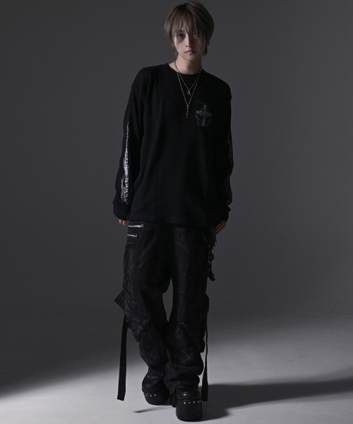 RUDOL(ルドル)の「『RUDOL/ルドル』クロススカルグラフィックワッフルロンT(Tシャツ/カットソー・メンズ・ホワイト/ブラック/ブラック系1/ホワイト系1・L/M)」の20枚目の写真