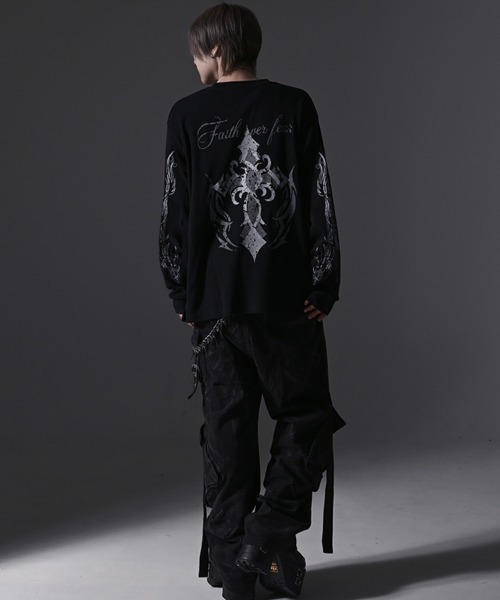 RUDOL(ルドル)の「『RUDOL/ルドル』クロススカルグラフィックワッフルロンT(Tシャツ/カットソー・メンズ・ホワイト/ブラック/ブラック系1/ホワイト系1・L/M)」の22枚目の写真