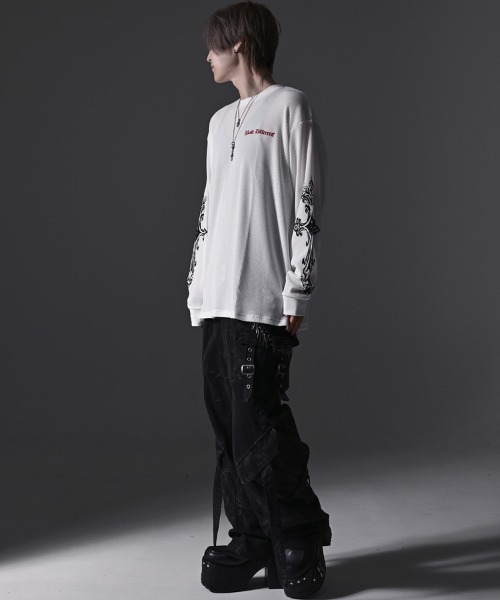 RUDOL(ルドル)の「『RUDOL/ルドル』クロススカルグラフィックワッフルロンT(Tシャツ/カットソー・メンズ・ホワイト/ブラック/ブラック系1/ホワイト系1・L/M)」の15枚目の写真