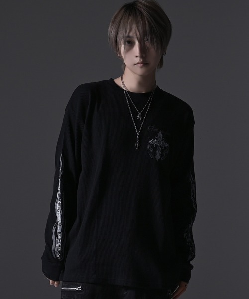 RUDOL(ルドル)の「『RUDOL/ルドル』クロススカルグラフィックワッフルロンT(Tシャツ/カットソー・メンズ・ホワイト/ブラック/ブラック系1/ホワイト系1・L/M)」の17枚目の写真