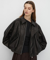 【ZOZO限定先行予約】コクーンレザーボンバージャケット｜秋服/長袖/キレイめ/カジュアル/フェイクレザー