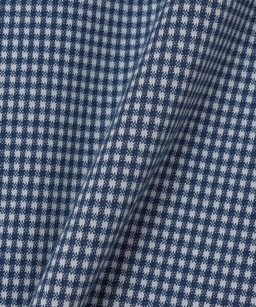 SHIPS(シップス)の「MADE IN JAPAN ギンガム チェック ジャージー ワンピースカラー シャツ(ビジネスシャツ・メンズ・ネイビー/ブラウン・SMALL/MEDIUM/LARGE/X-LARGE)」の9枚目の写真