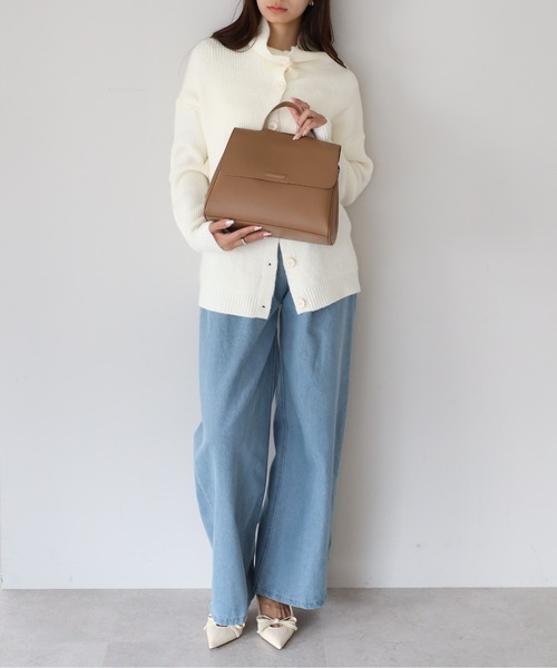 &MARKS(アンドマークス)の「C33【本革】2WAYフラップハンドバッグ(ハンドバッグ・レディース・ブラウン/ブラック/ホワイト×ブラウン/グレー・FREE)」の18枚目の写真
