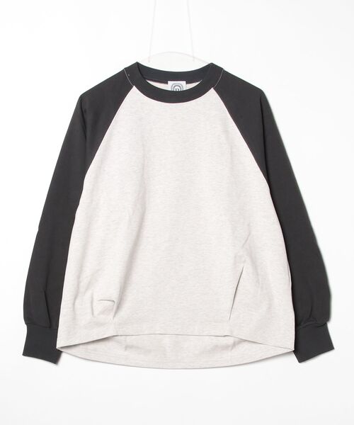 BEAVER(ビーバー)の「B omnivore/ビーオムニボー 裾タックバルーンロングスリーブTee(Tシャツ/カットソー・レディース・ブラウン/ブラック・1)」の1枚目の写真