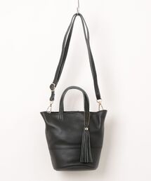 【OSY】【cooco】シュリンクレザーバケツ型ミニ2WAYトートバッグ