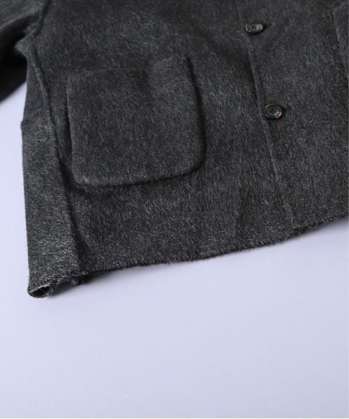 CURA CLOSET(キュラ クローゼット)の「リバーシブル/ウール混/ノーカラーコート/チェック柄/無地/2way/ミドル丈(その他アウター・レディース・チャコールグレー/ブラウン・フリー)」の6枚目の写真