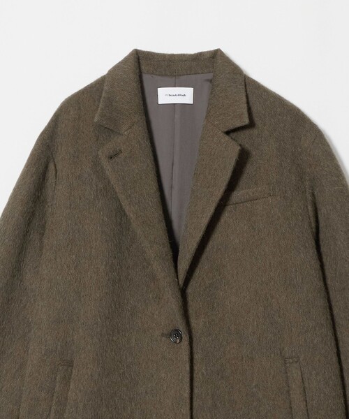 BEAUTY&YOUTH UNITED ARROWS(ビューティーアンドユースユナイテッドアローズ)の「ウールアルパカブレンド シャギー ロングコート(その他アウター・レディース・ネイビー/オリーブ・M/S)」の4枚目の写真